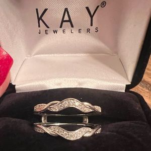 Womens Wedding Band Ring Wrap Size 6, 14ktWhite Gold, 1/5ct TDW